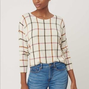 LOFT | Plaid Drop Shoulder Sweater 🆕